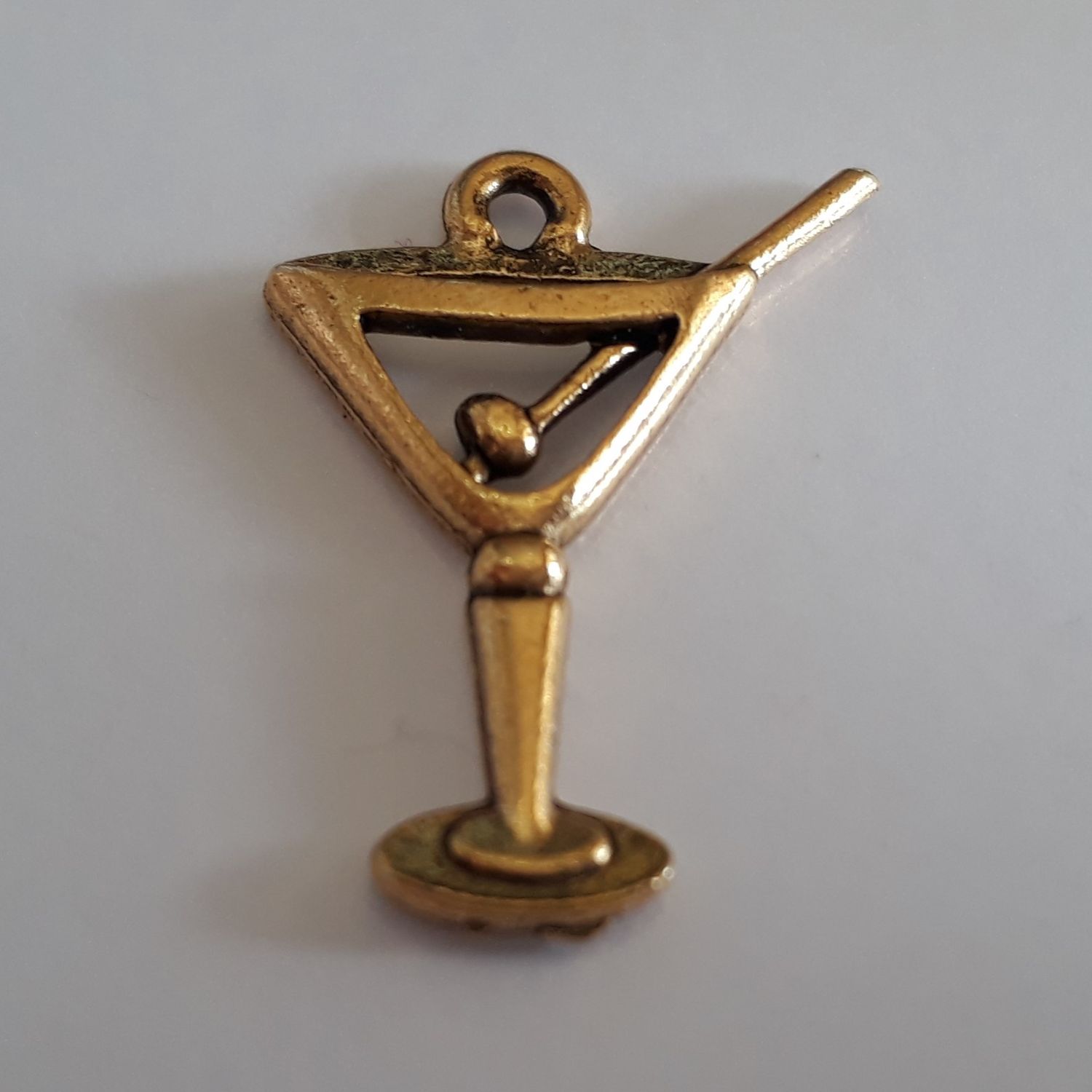 Martini Glass Charm - Gold 22mm