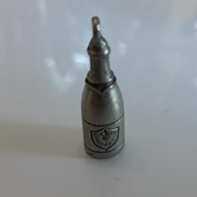 Champagne Bottle Charm - Silver 25mm