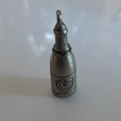 Champagne Bottle Charm - Silver 25mm