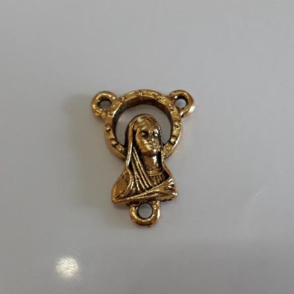 Rosary Centre Charm - Gold 18mm