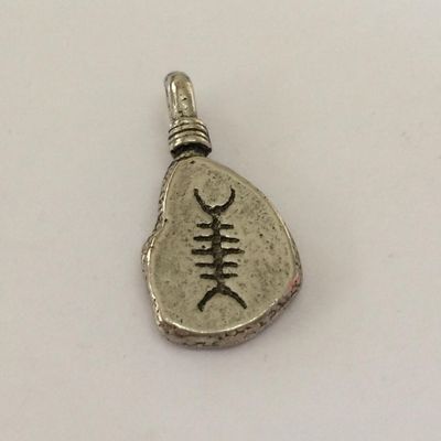 Cave Drawing Charm - Antique Silver 30x15mm