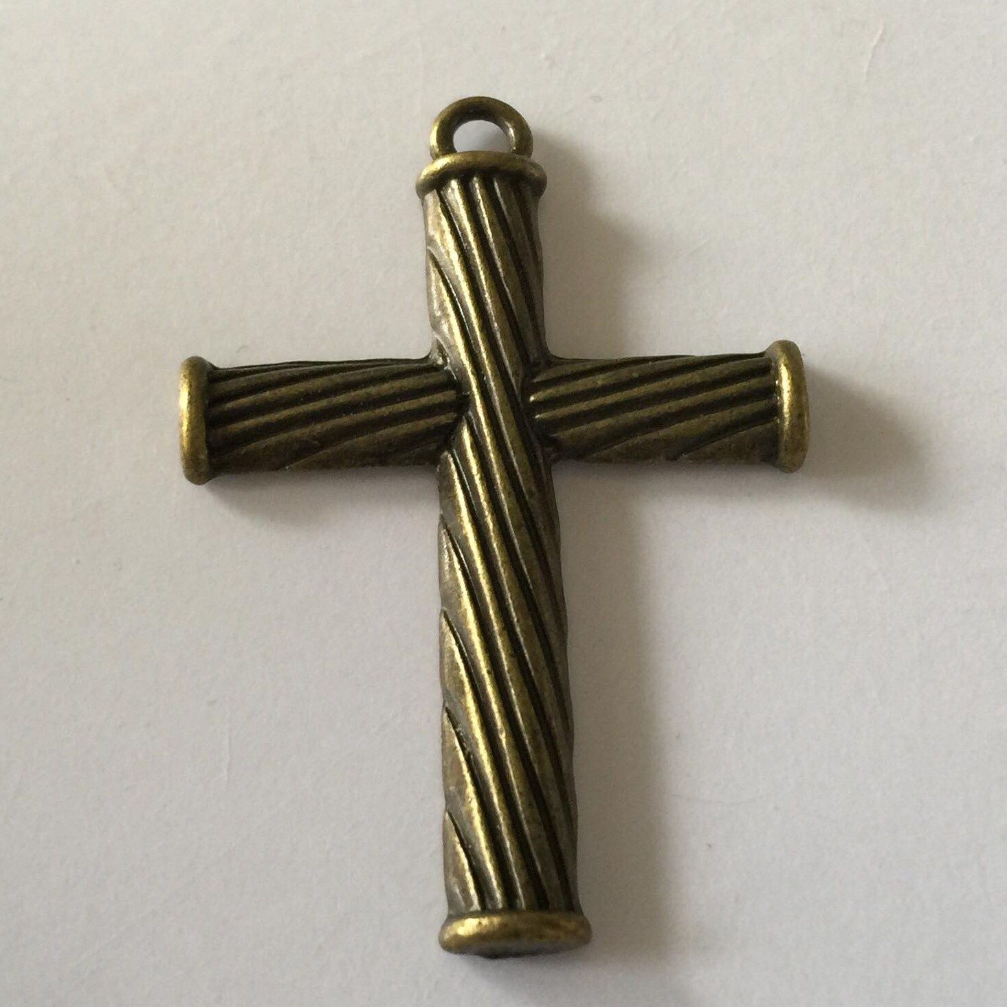Cross Pendant - Brass 50x35mm
