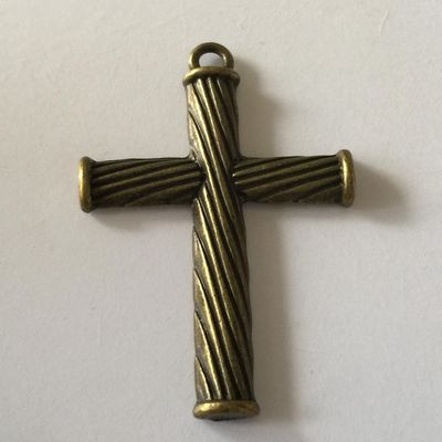 Cross Pendant - Brass 50x35mm