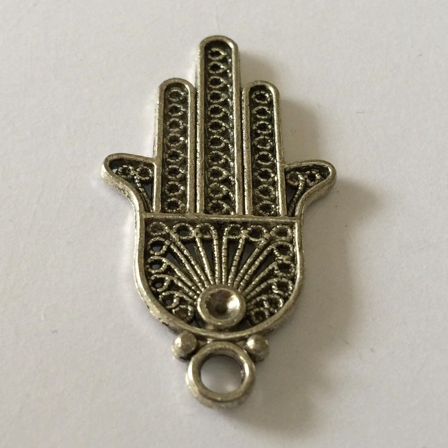 Hamsa Hand, Narrow - Silver 40x20mm