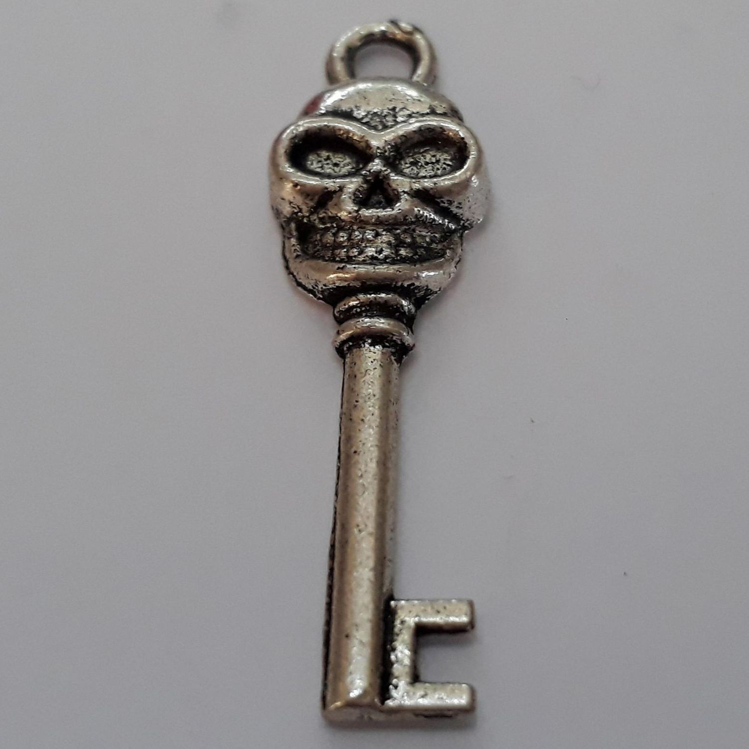 Skeleton Key Charm - Silver 33mm