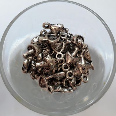 Mushroom Charm - Silver 12mm