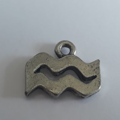 Aquarius Charm - Silver 15mm (Jan 20 - Feb 18)