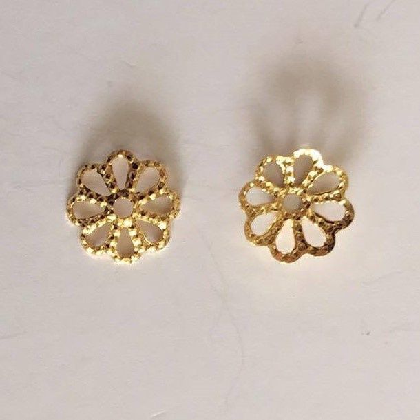 Bead Cap, Filigree - Gold 7mm