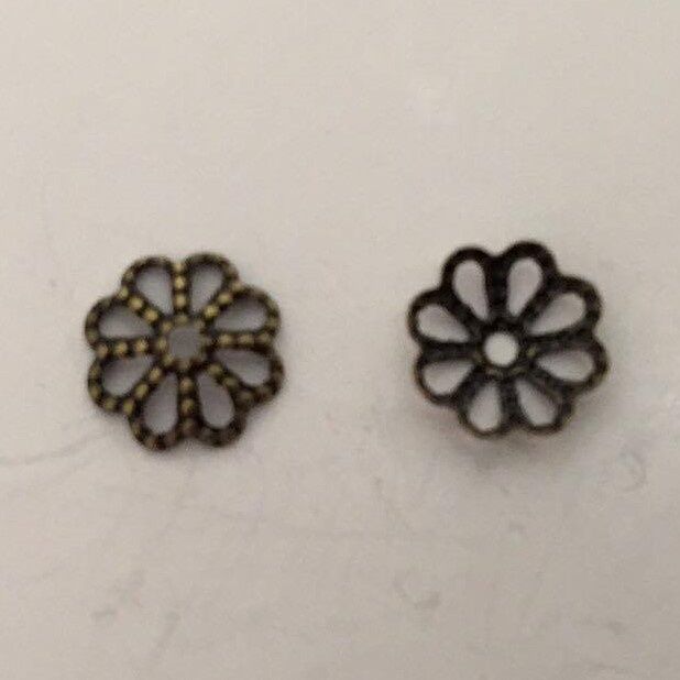 Bead Cap, Filigree - Brass 7mm