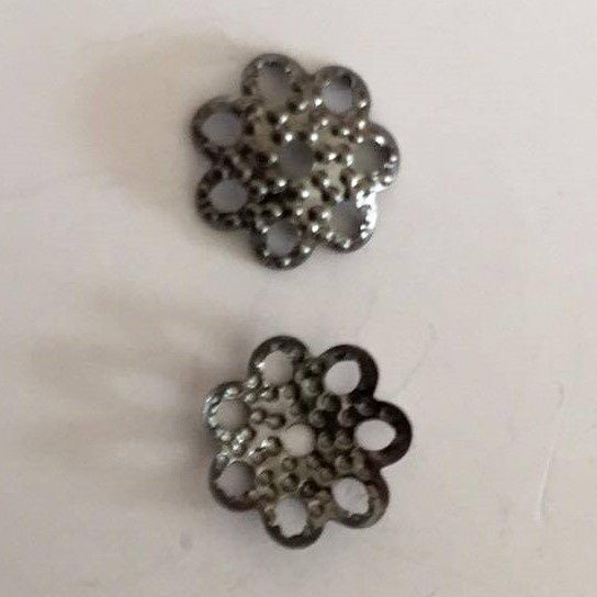 Bead Cap, Filigree - Gunmetal 8mm