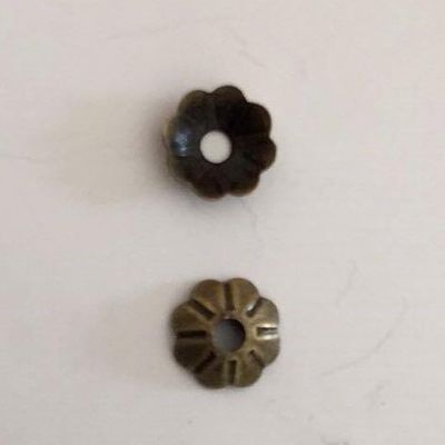 Bead Cap, Fluted Petal - Bronze 5mm