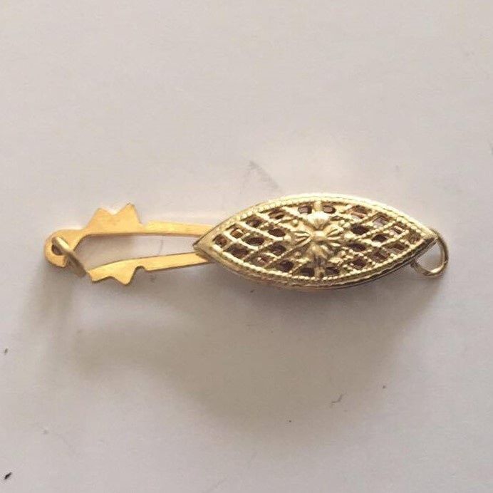 Fish Clasp - Flower Filigree 17mm