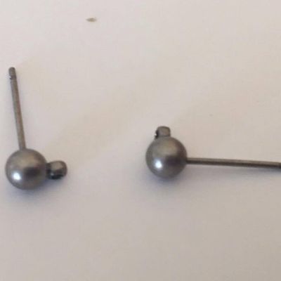 Ball Stud Drop Earring - Gunmetal 3mm (Pair)