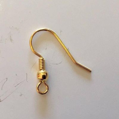Earring Hooks With Ball - Gold (Pair)