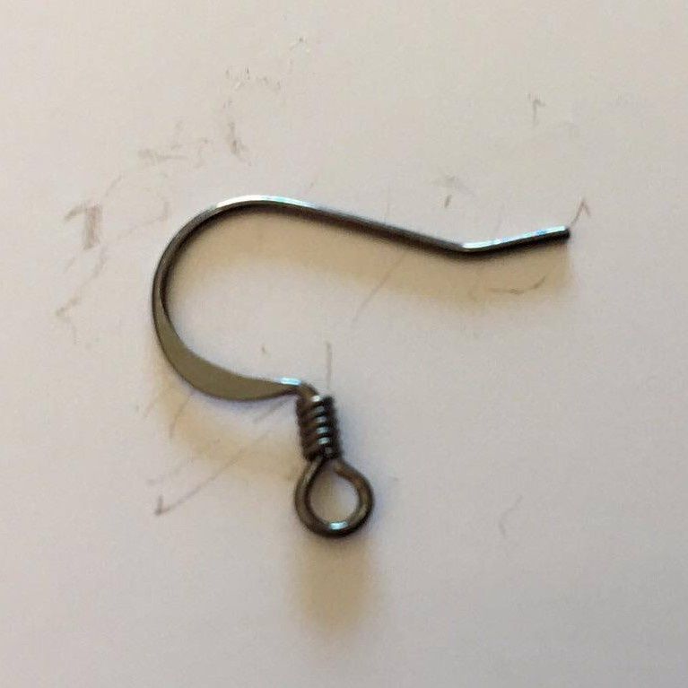 Earring Hook - Gunmetal 15mm (Pair)