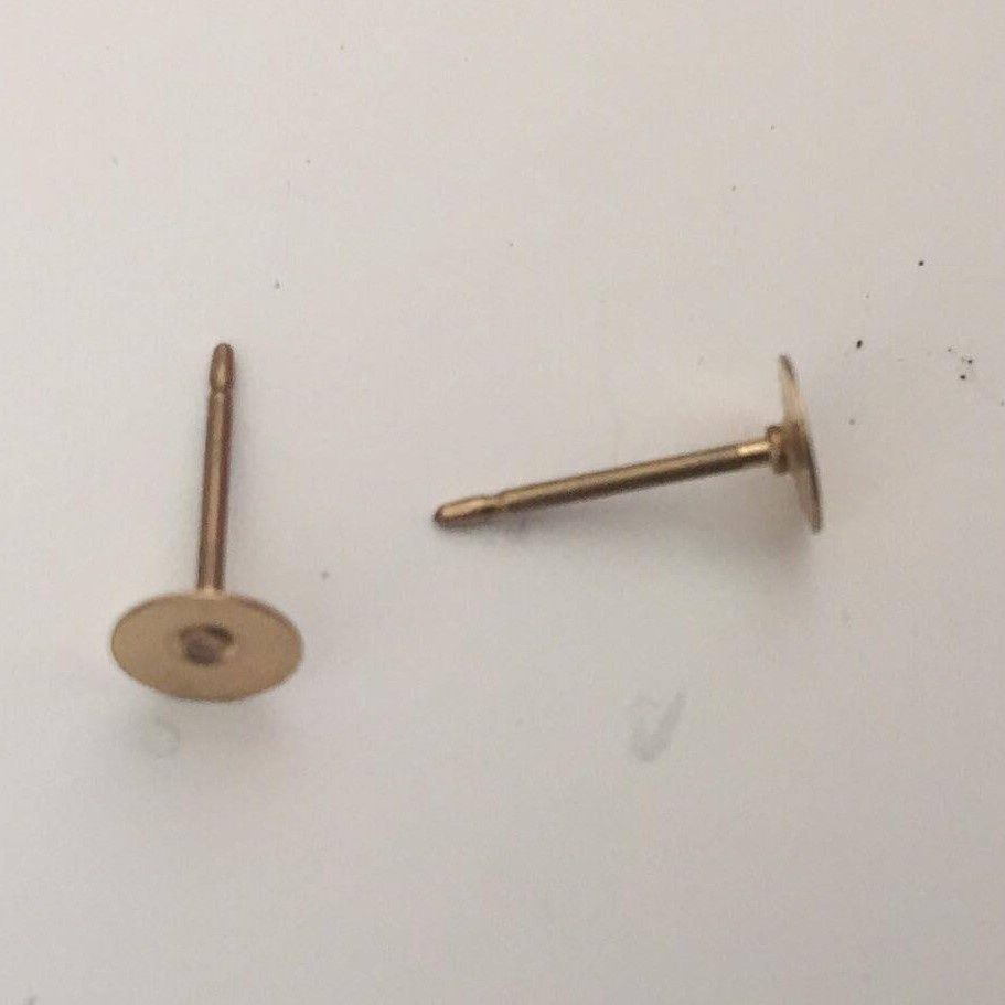 Flat Post Stud Earrings - Rolled Gold 11mm