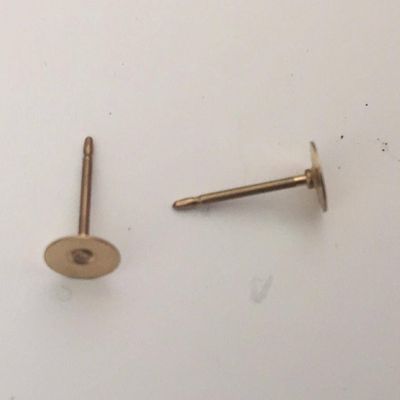 Flat Post Stud Earrings - Rolled Gold 11mm