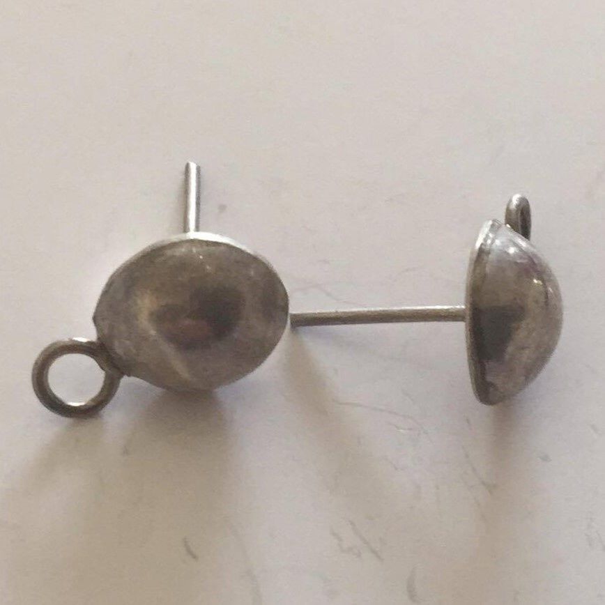 Dome Earring Drop Mounts - 925 SS 10mm