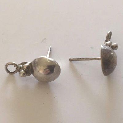 Dome Earring Drop Mounts - 925 SS 13mm
