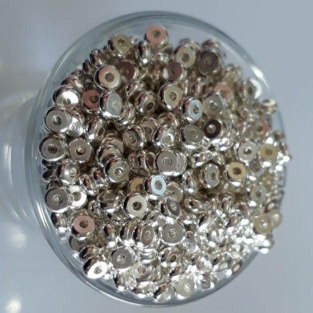 Nickel Disc - Bright  Silver 4mm