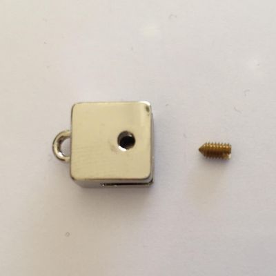 Leather Ends With Screws - Silver 10x10mm
