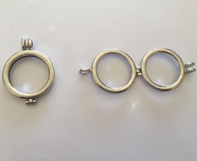Hinged Locket Mounts - Silver 35mm