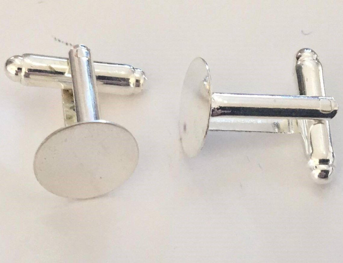 Cufflink Blanks - Silver 12mm