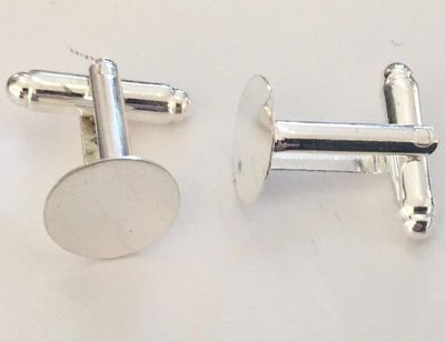 Cufflink Blanks - Silver 12mm