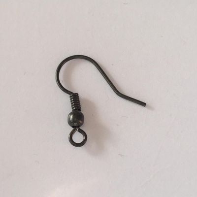 Earring Hook - Gunmetal 19mm