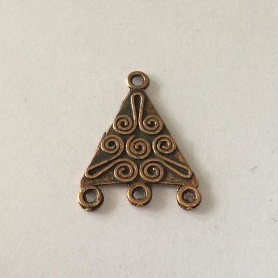 3 Hole Triangular BS Earring Fitting - Copper 21mm