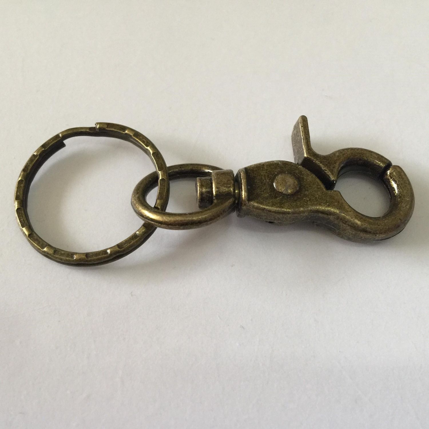 XL Crab Clasp with Key Ring - Brass 45mm