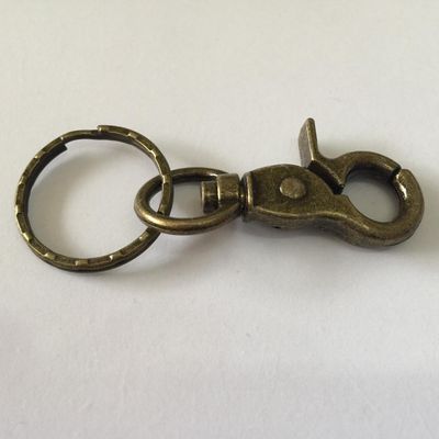 XL Crab Clasp with Key Ring - Brass 45mm