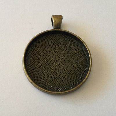 Bezel Back Pendant - Bronze 32x40mm