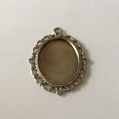 Cabachon Mount - Silver 34x28mm