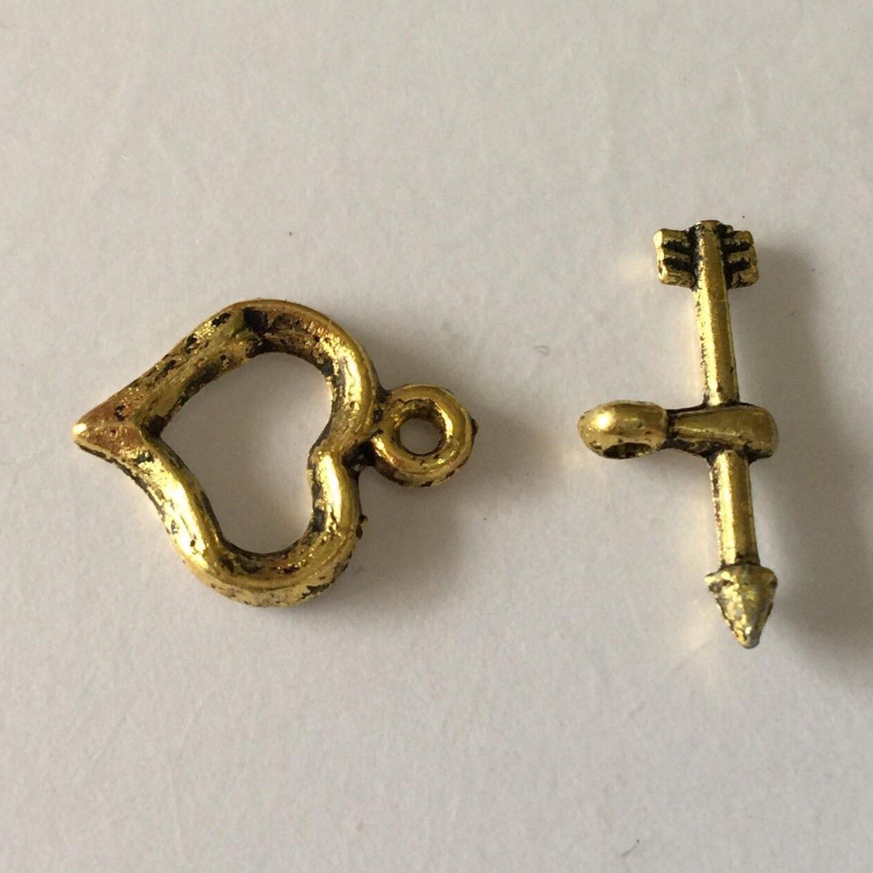 Toggle Clasp - Gold Heart 13mm
