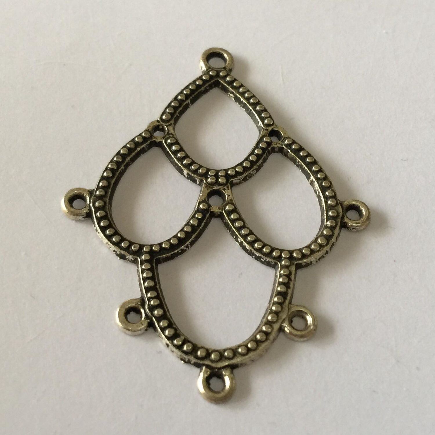5 Hole Multi-Drop Earring Fitting - Silver 45x35mm