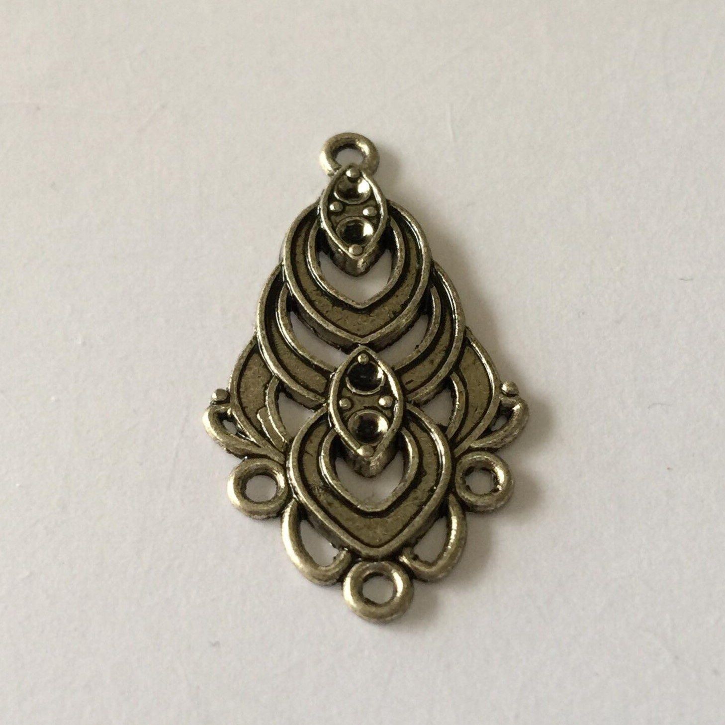 3 Hole Multi-Drop Earring Fitting - Silver 33x18mm