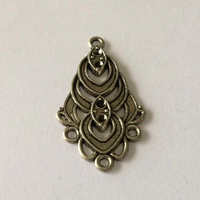 3 Hole Multi-Drop Earring Fitting - Silver 33x18mm