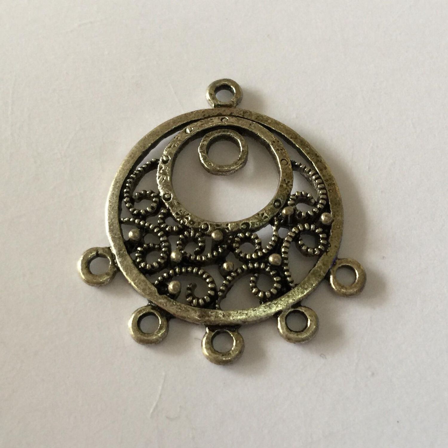 4 Hole Multi-Drop Earring Fitting - Silver 35x28mm
