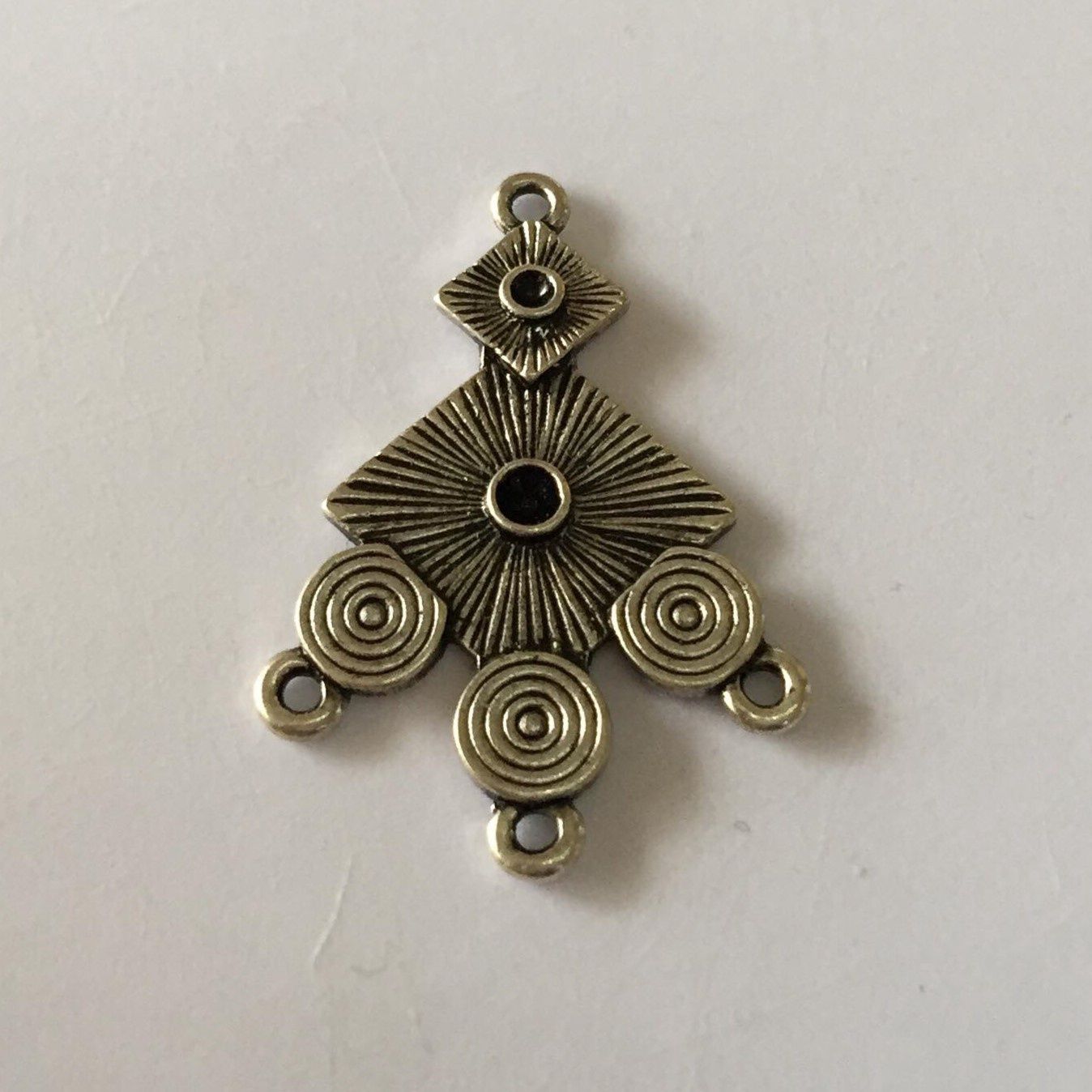 3 Hole Spiral Multi Drop Earring - Silver 32x20mm