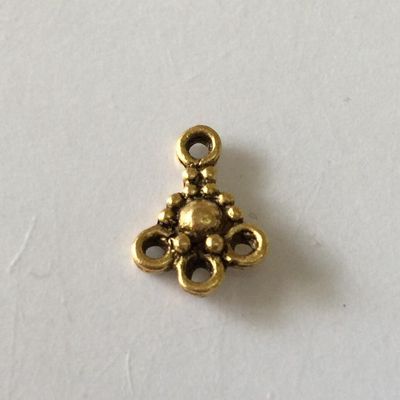 3 Hole Multi Drop Earring - Gold 12x8mm