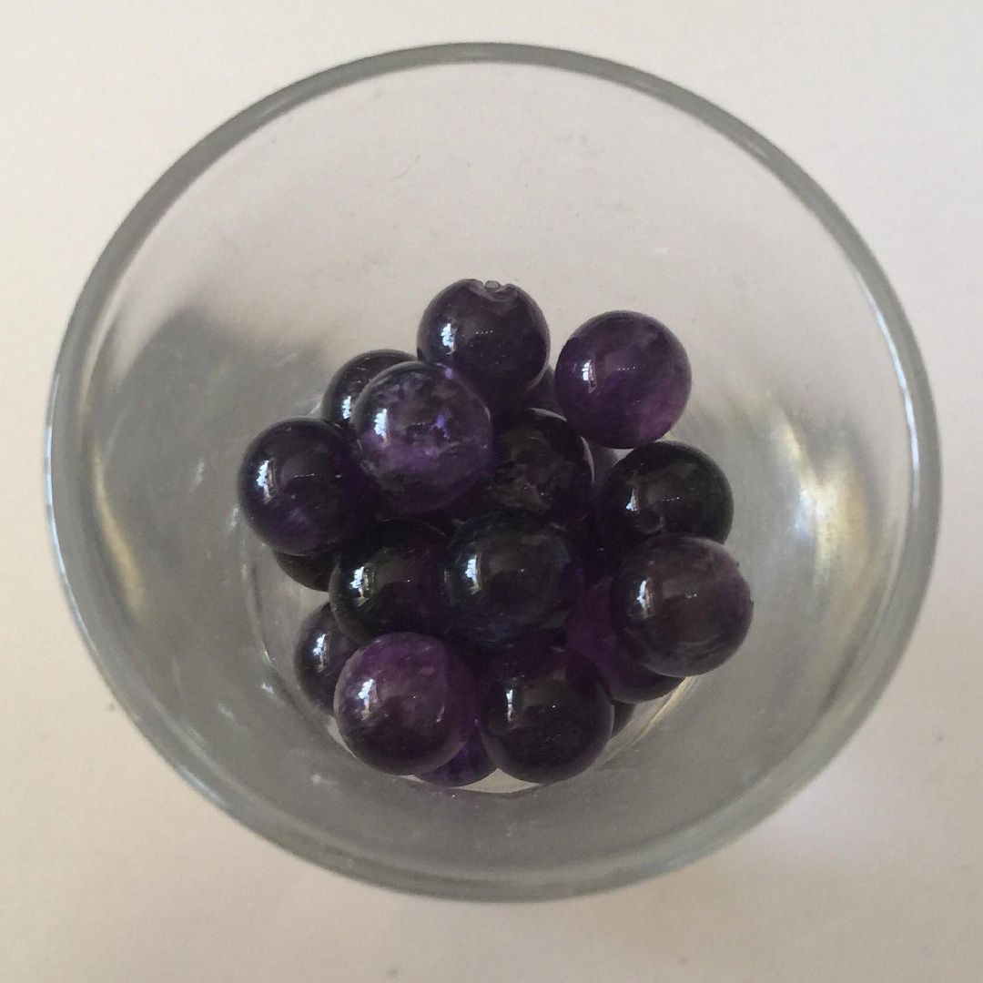 Amethyst Round - 8mm (Half Drilled)