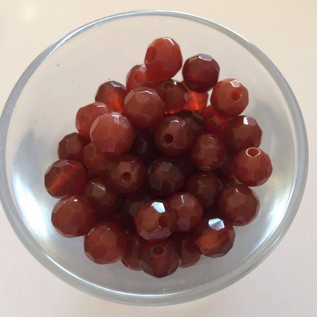 Carnelian Faceted Round - 6mm