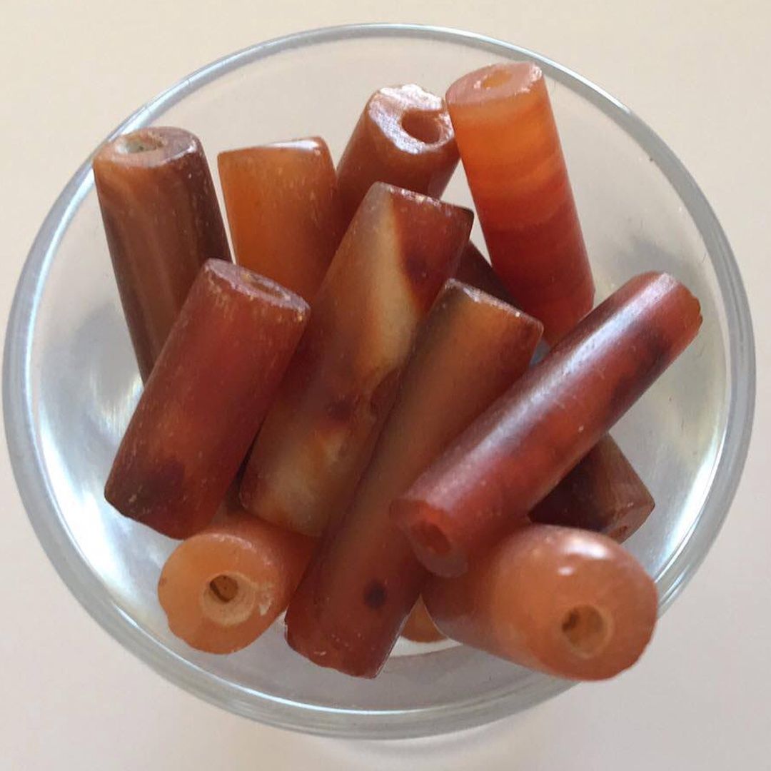 Antique Carnelian Tubes - 20-25mm