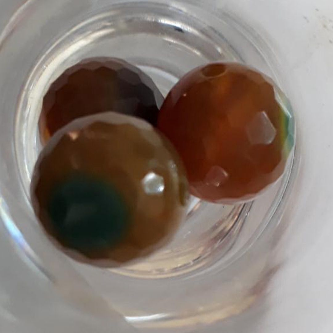 Agate Faceted Round - Brown 14mm