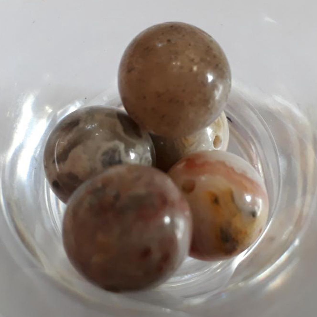 Agate Peach Stone Round - 10mm