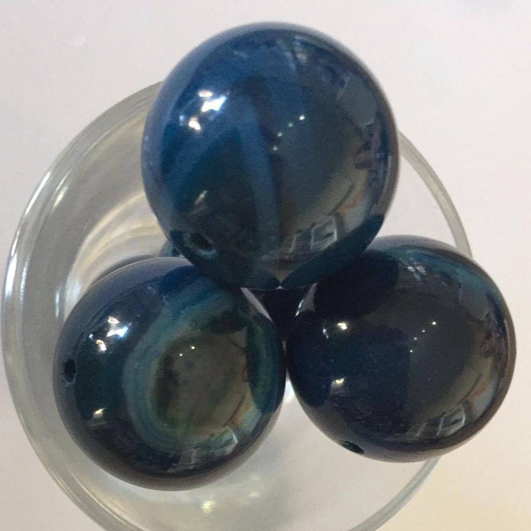 Agate Round - Blue 20mm