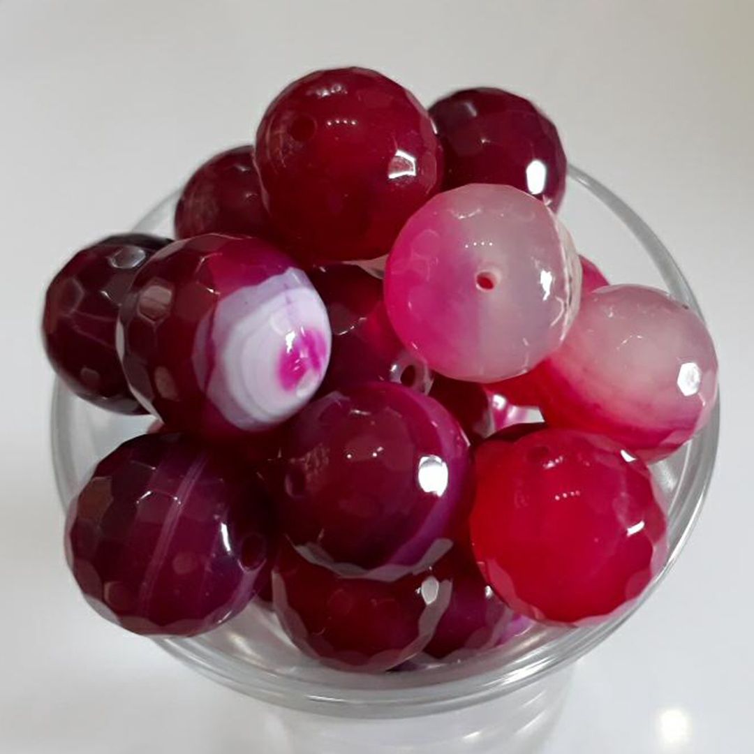 Faceted Agate - Pink 12mm