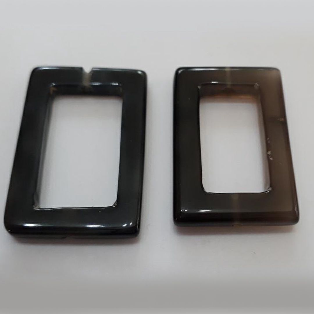 Banded Agate Open Rectangle - 35mm