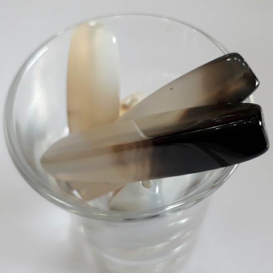 Black &amp; White Agate Tri Tube - 38mm